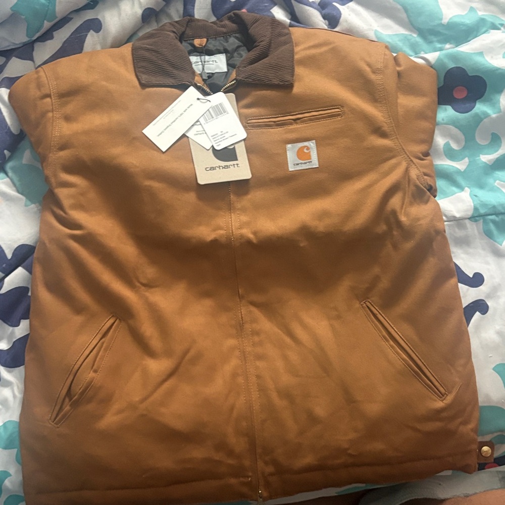 Carhartt Men's Brown Detroit Jacket with Black Collar